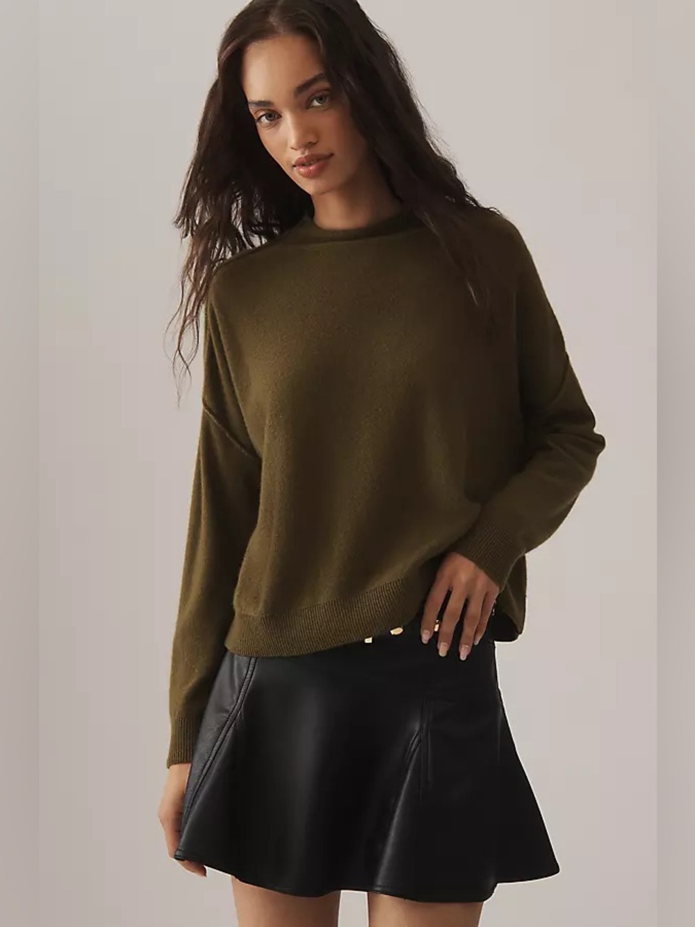 Anthropologie Pilcro green cashmere sweater small petite